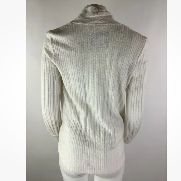 Anthropologie Sz S Rafaela Hacci Wrap Sweater White Viscose Polyester Pullon - Picture 5 of 8